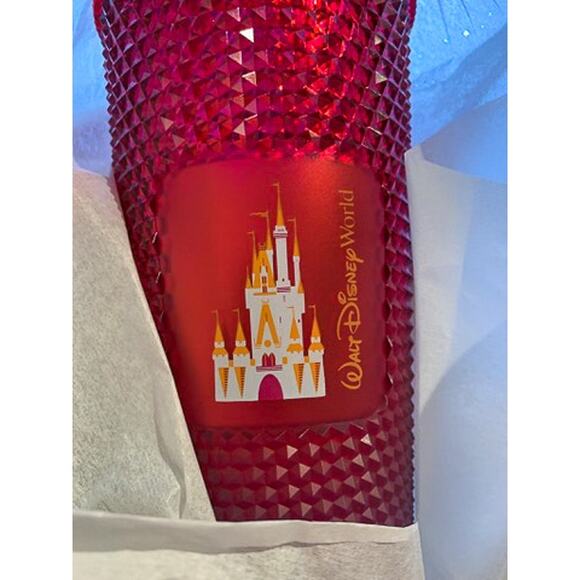 Disney World Parks Limited Edition Starbucks Red Geometric Tumbler w/Straw NEW - Picture 9 of 9